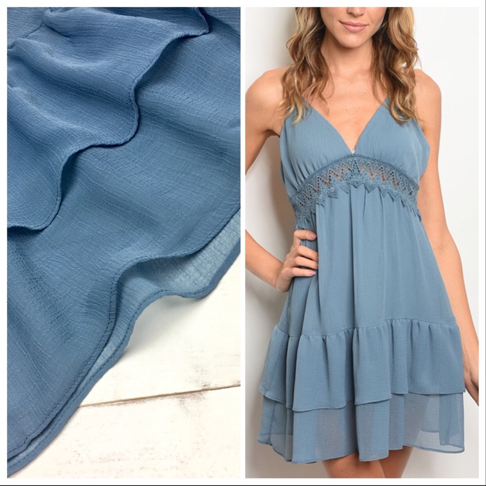 **TAKING DOWN 3/28 ** Baby Doll Blue Mini Dress - Picture 2 of 8